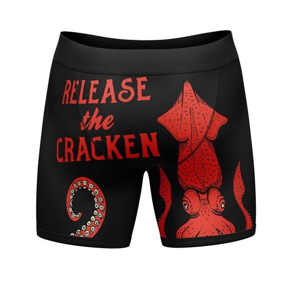 Release The Cracken Mens Boxers Funny Kraken Sea Octopus Butt Crack Novelty - Picture 1 of 5
